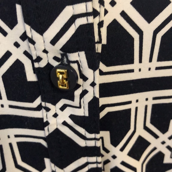 COPY - EUC collared sleeveless button down shirt dress navy/ white with belt - - Picture 3 of 6